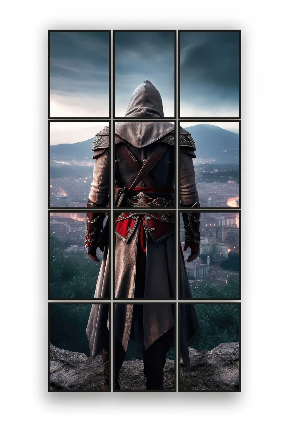 12 parça Assassin's Creed Çerçeve Görünümlü Mdf tablo Duvar Süsü 