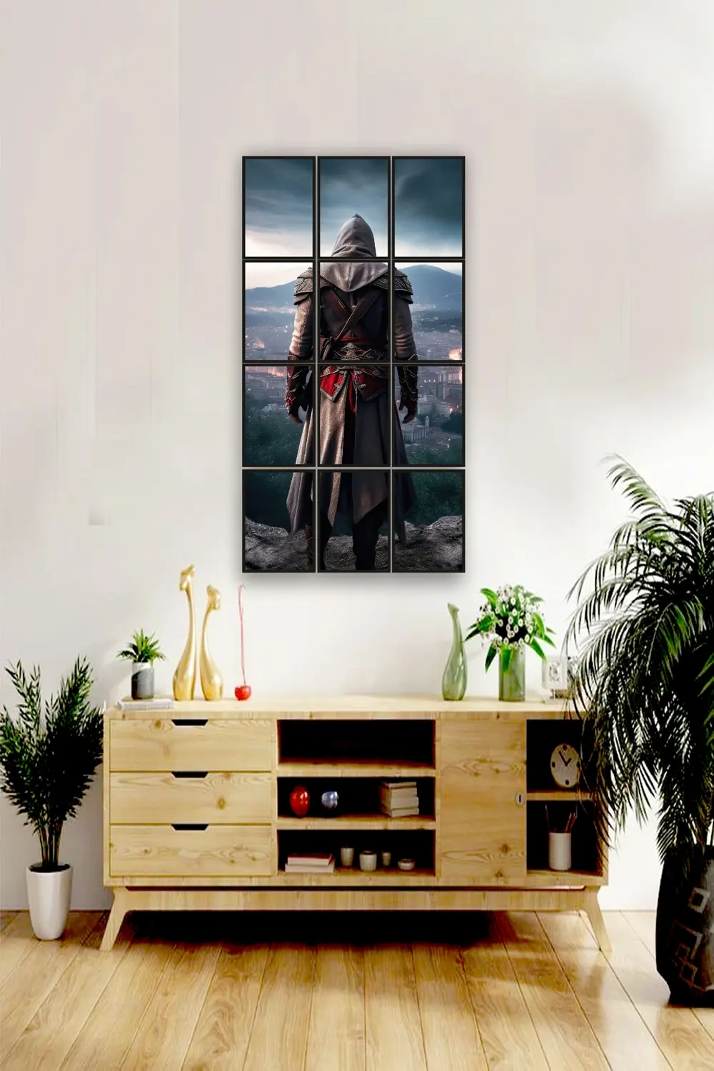 12 parça Assassin's Creed Çerçeve Görünümlü Mdf tablo Duvar Süsü 