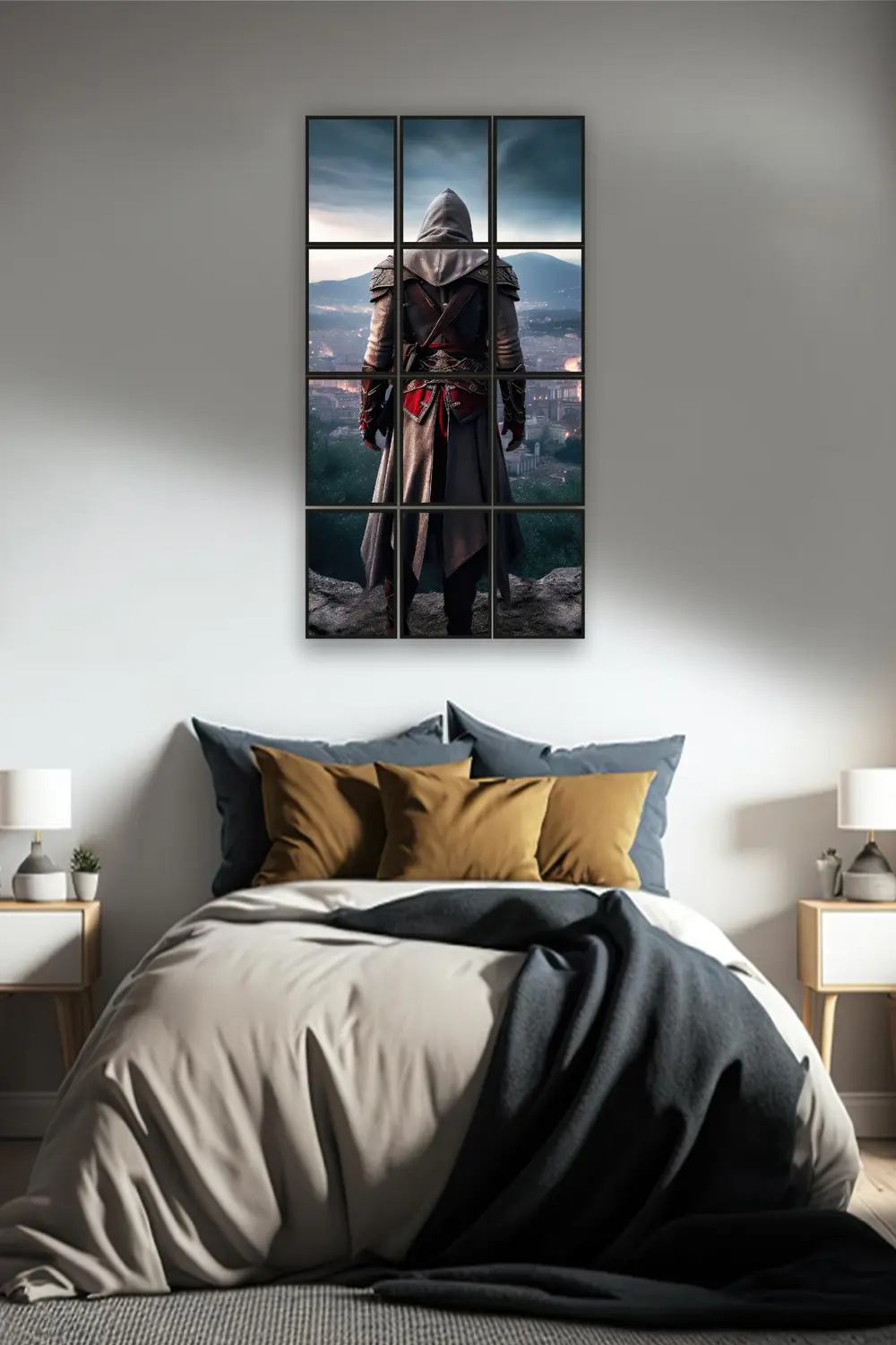 12 parça Assassin's Creed Çerçeve Görünümlü Mdf tablo Duvar Süsü 