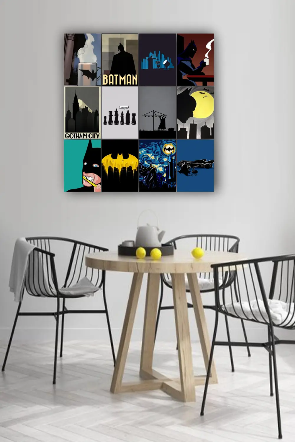 12 parça Batman Görsel Çerçeve Görünümlü Mdf tablo Duvar Süsü Hed