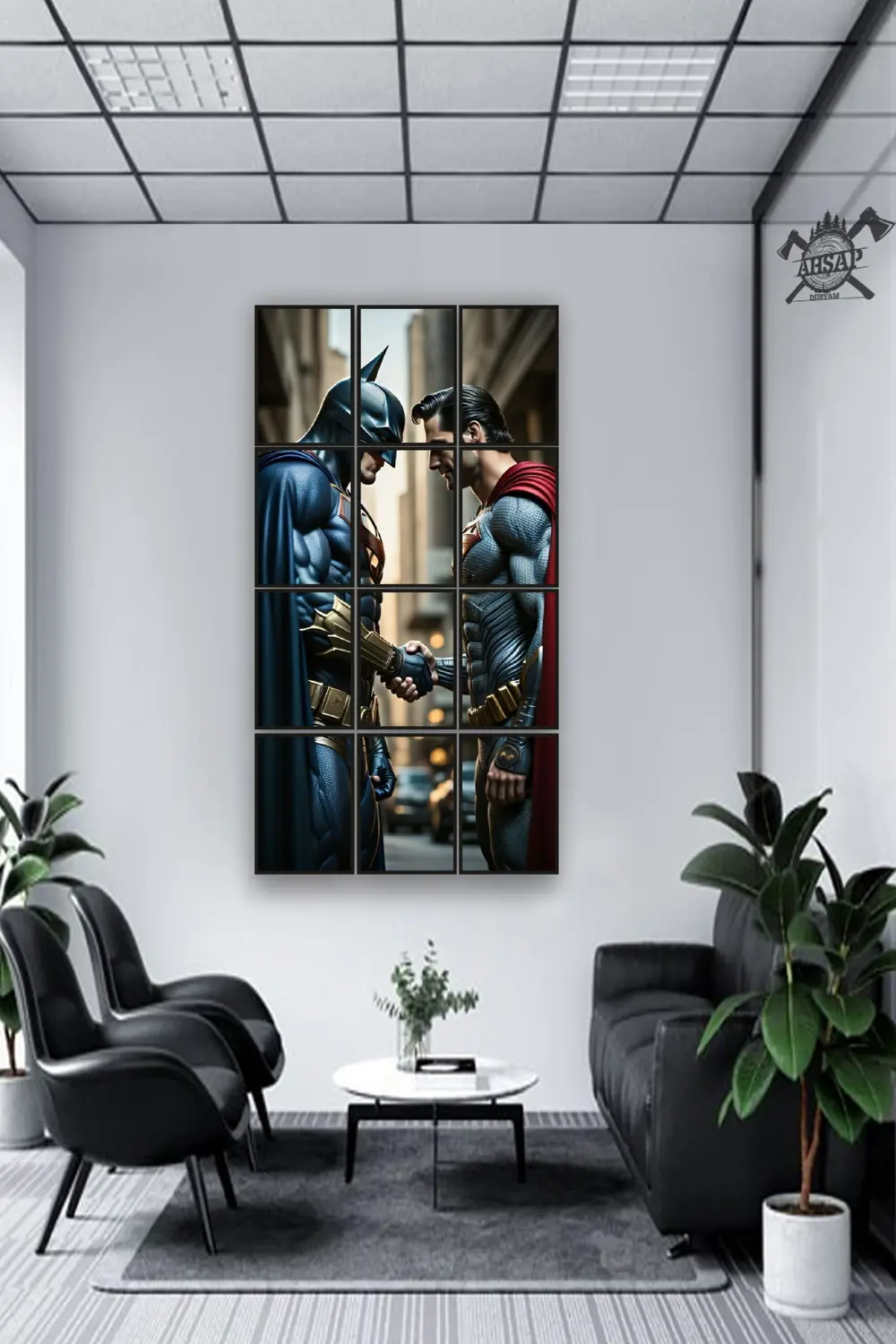 12 parça Batman Superman Çerçeve Görünümlü Mdf tablo Duvar Süsü H