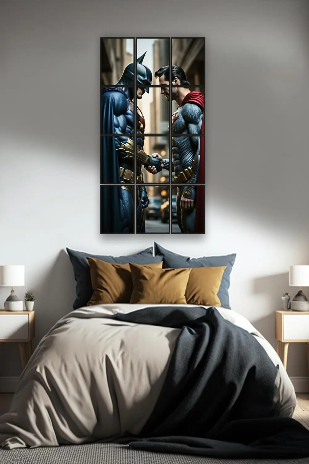 12 parça Batman Superman Çerçeve Görünümlü Mdf tablo Duvar Süsü H