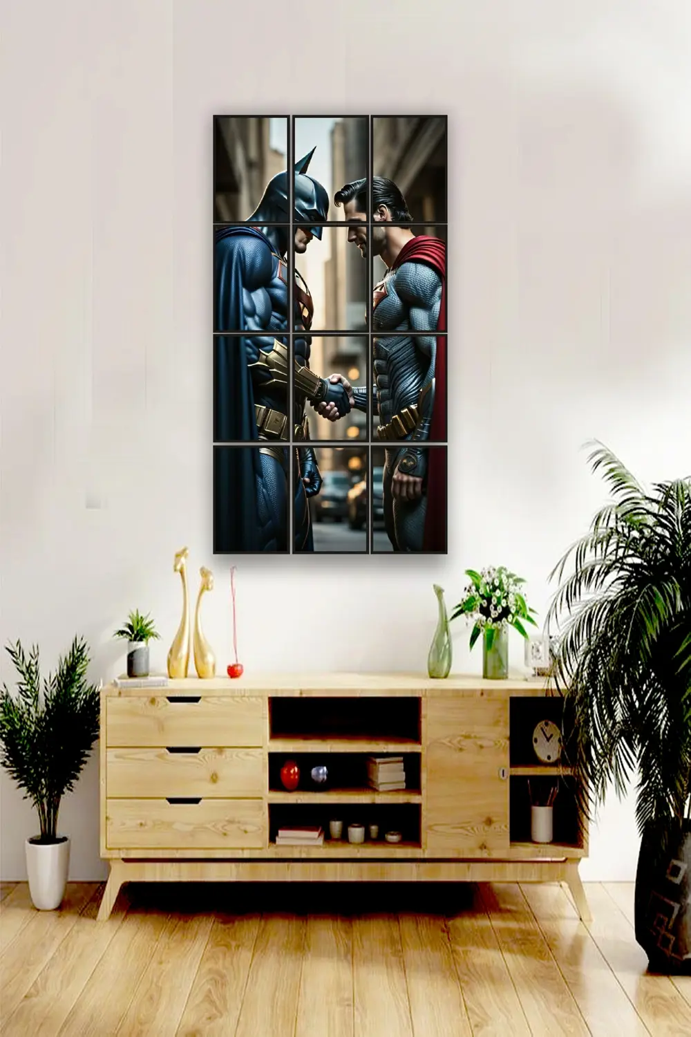 12 parça Batman Superman Çerçeve Görünümlü Mdf tablo Duvar Süsü H