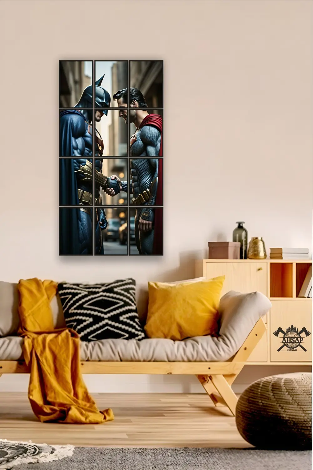 12 parça Batman Superman Çerçeve Görünümlü Mdf tablo Duvar Süsü H