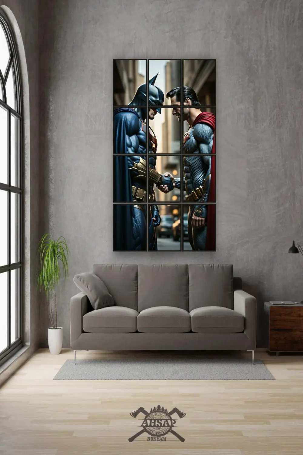 12 parça Batman Superman Çerçeve Görünümlü Mdf tablo Duvar Süsü H