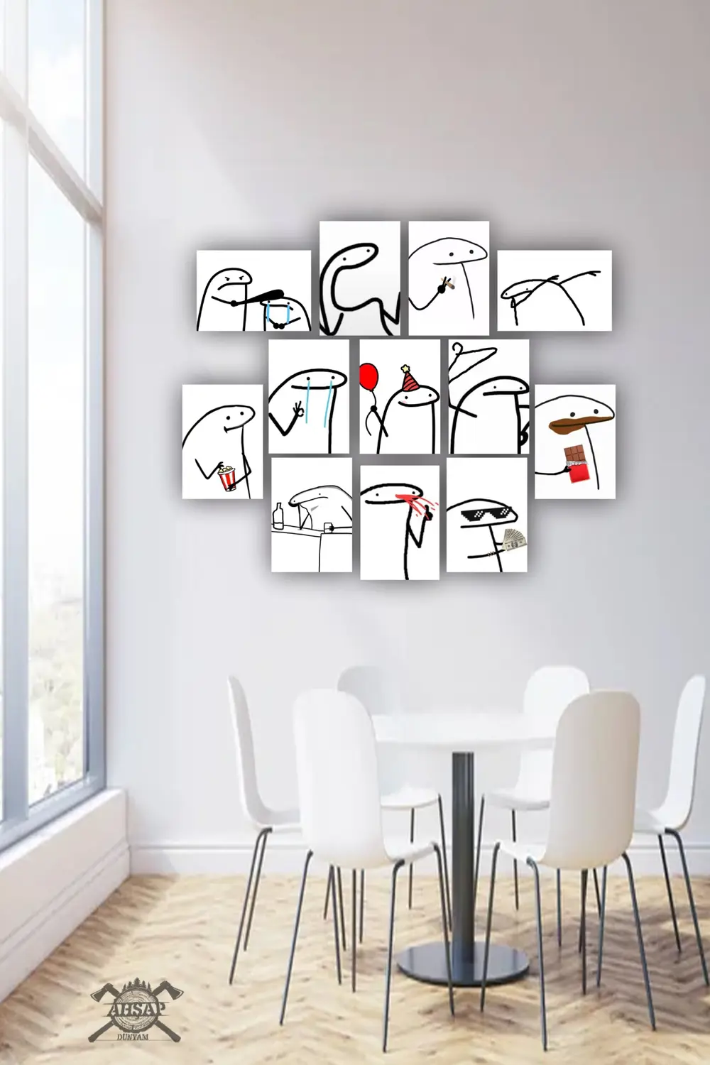 12 parça  Eğlenceli Flork Resimleri Çerçeve Görünümlü Mdf tablo D Fiyatı, Yorumları ve Özellikleri