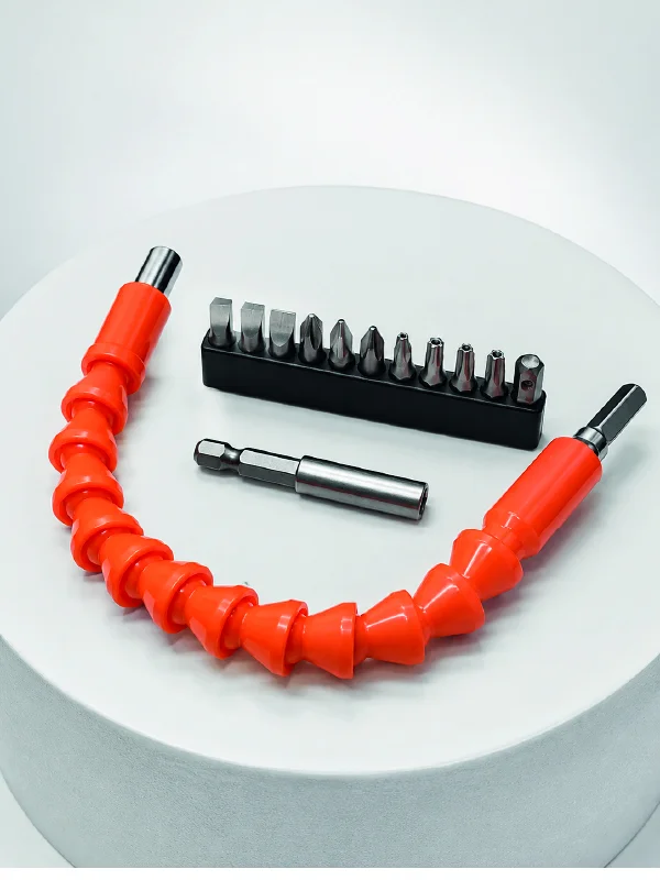 12 Parça Esnek Bits Uç Seti 300 mm Esnek Şaftlı Tornavida Uç Seti