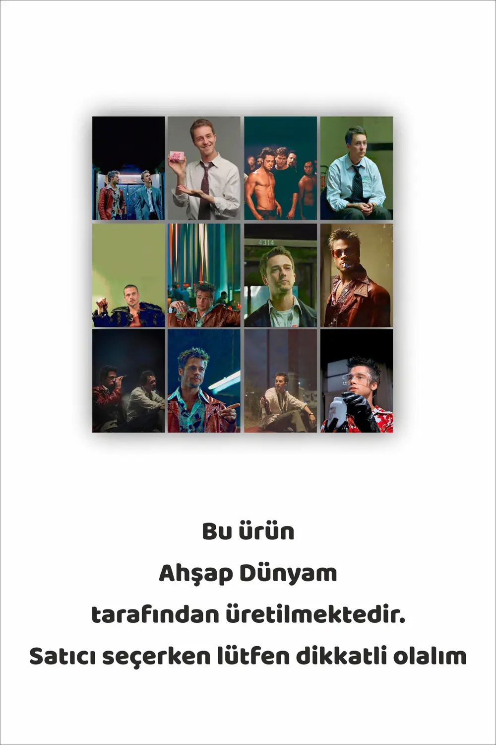 12 parça Fight Club Görsel Çerçeve Görünümlü Mdf tablo Duvar Süsü