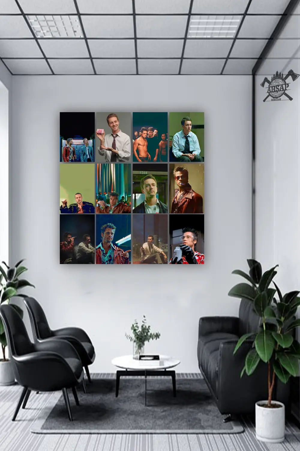 12 parça Fight Club Görsel Çerçeve Görünümlü Mdf tablo Duvar Süsü