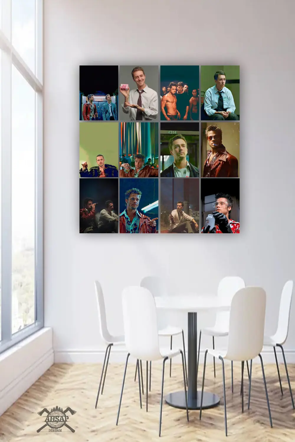 12 parça Fight Club Görsel Çerçeve Görünümlü Mdf tablo Duvar Süsü