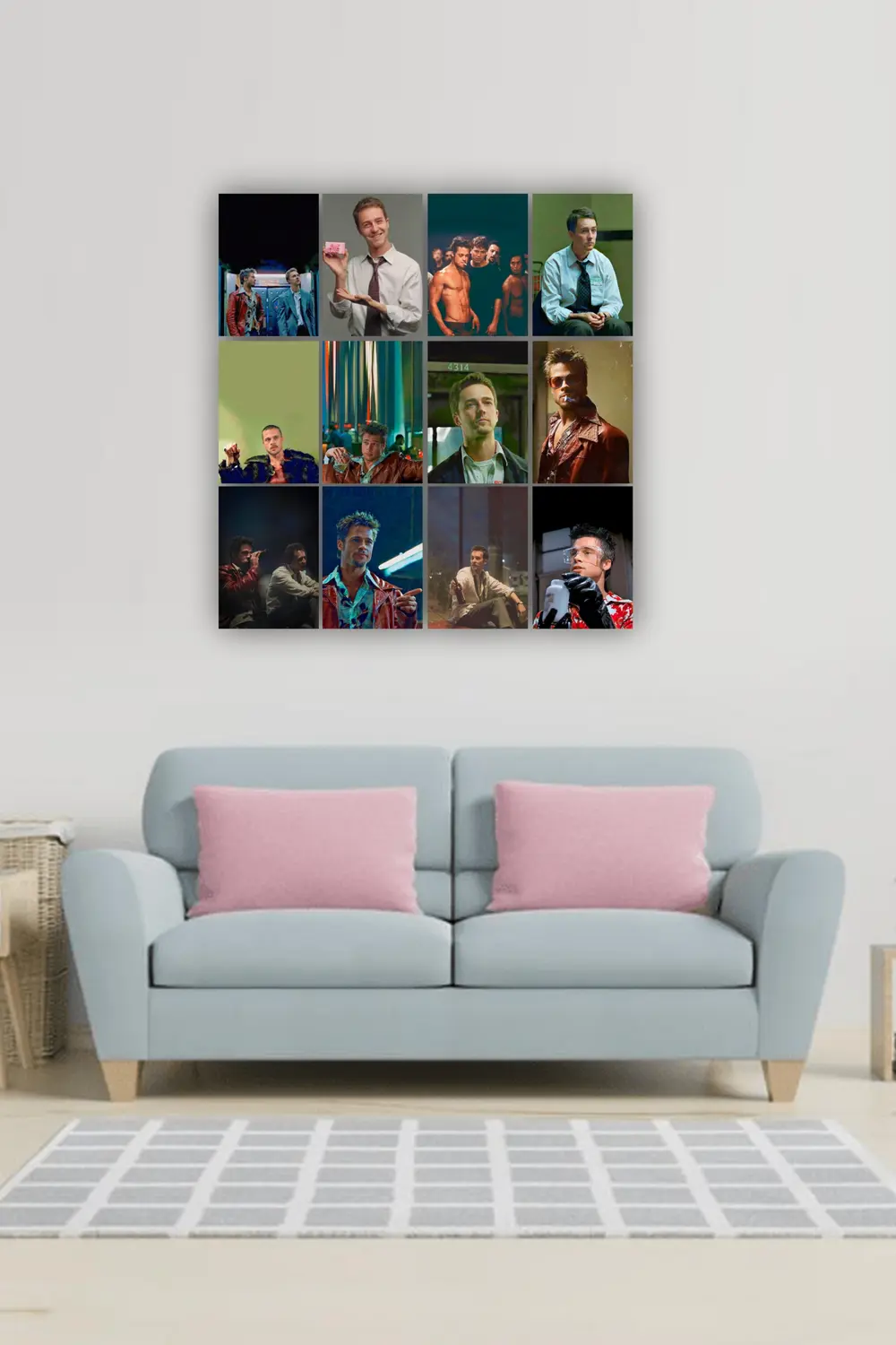 12 parça Fight Club Görsel Çerçeve Görünümlü Mdf tablo Duvar Süsü