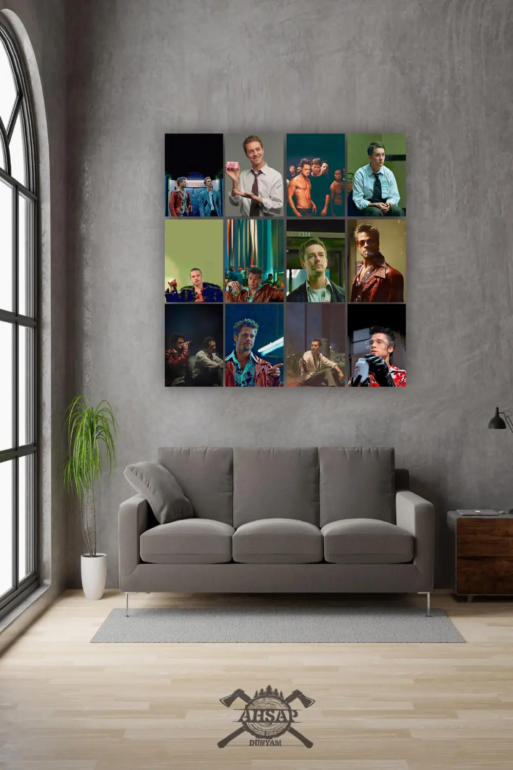12 parça Fight Club Görsel Çerçeve Görünümlü Mdf tablo Duvar Süsü