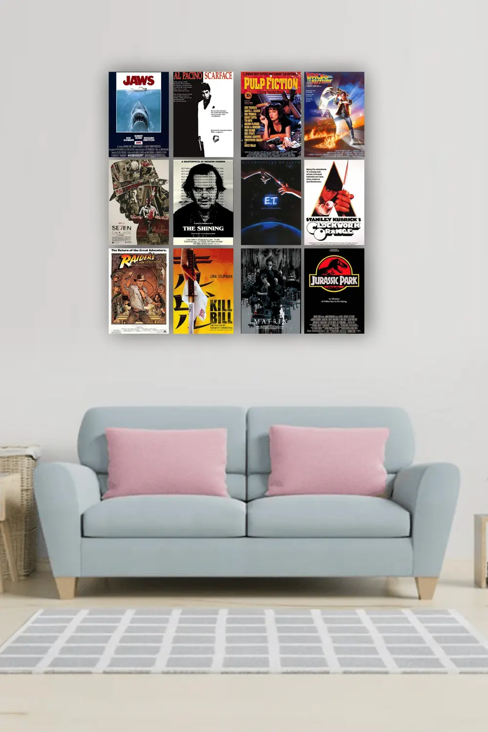 12 parça Film Afiş Poster Resimleri Çerçeve Görünümlü Mdf tablo D