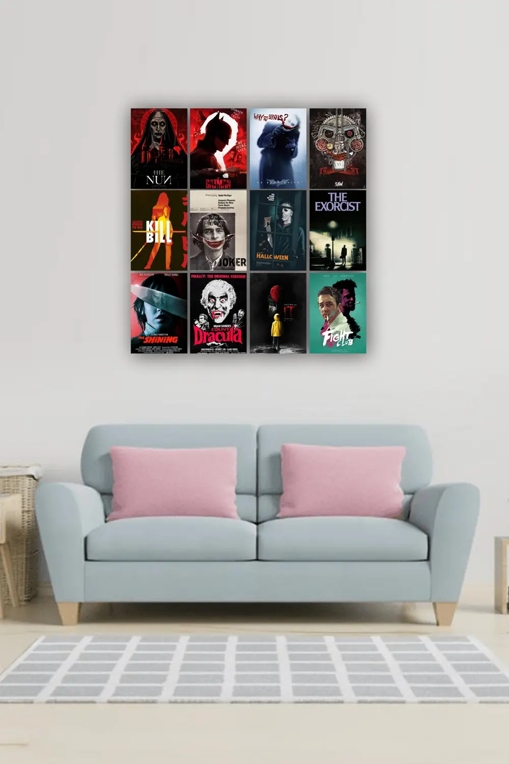 12 parça Film Afiş Poster Resimleri Çerçeve Görünümlü Mdf tablo D