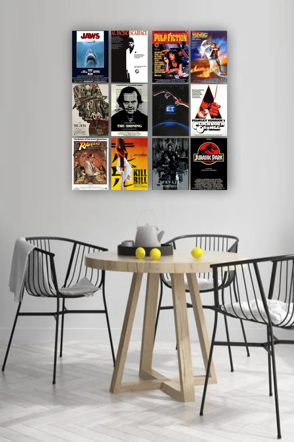 12 parça Film Afiş Poster Resimleri Çerçeve Görünümlü Mdf tablo D