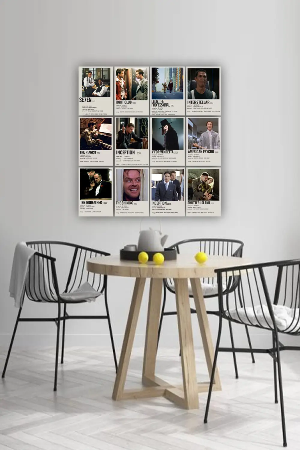 12 parça Film Afişleri Görsel Çerçeve Görünümlü Mdf tablo Duvar S