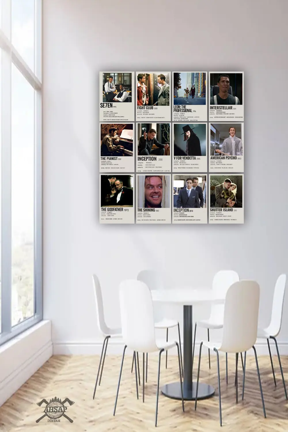 12 parça Film Afişleri Görsel Çerçeve Görünümlü Mdf tablo Duvar S