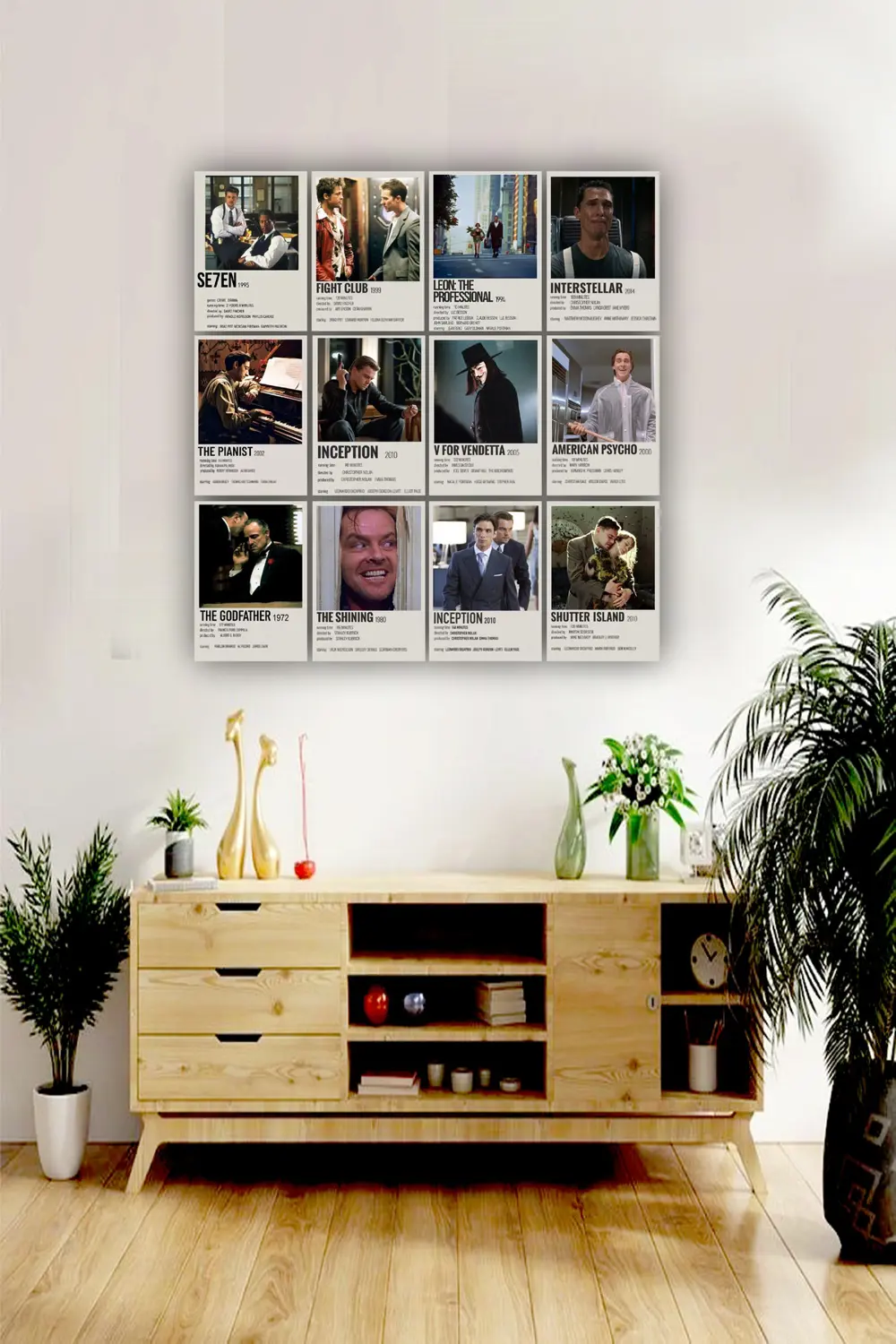 12 parça Film Afişleri Görsel Çerçeve Görünümlü Mdf tablo Duvar S