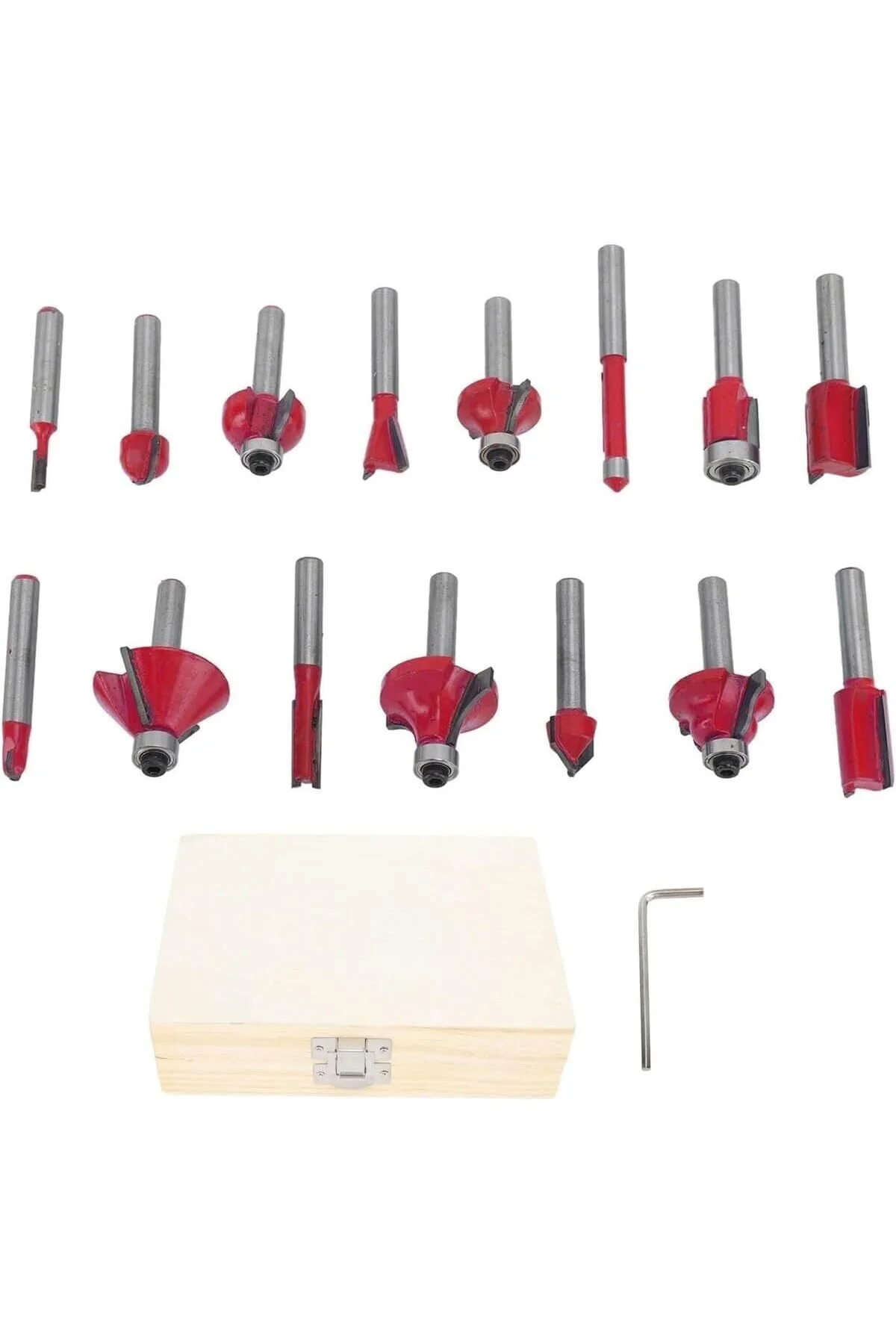12 Parça Freze Uç Takımı Ahşap Oyma Ağaç Delme Özel Ahşap Çantalı Set 6 mm - Görsel 4