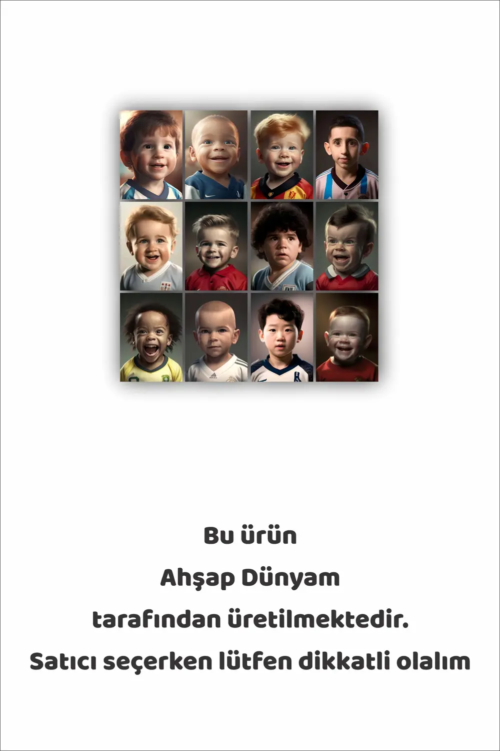 12 parça Futbolcu Resimleri Çerçeve Görünümlü Mdf tablo Duvar Süs