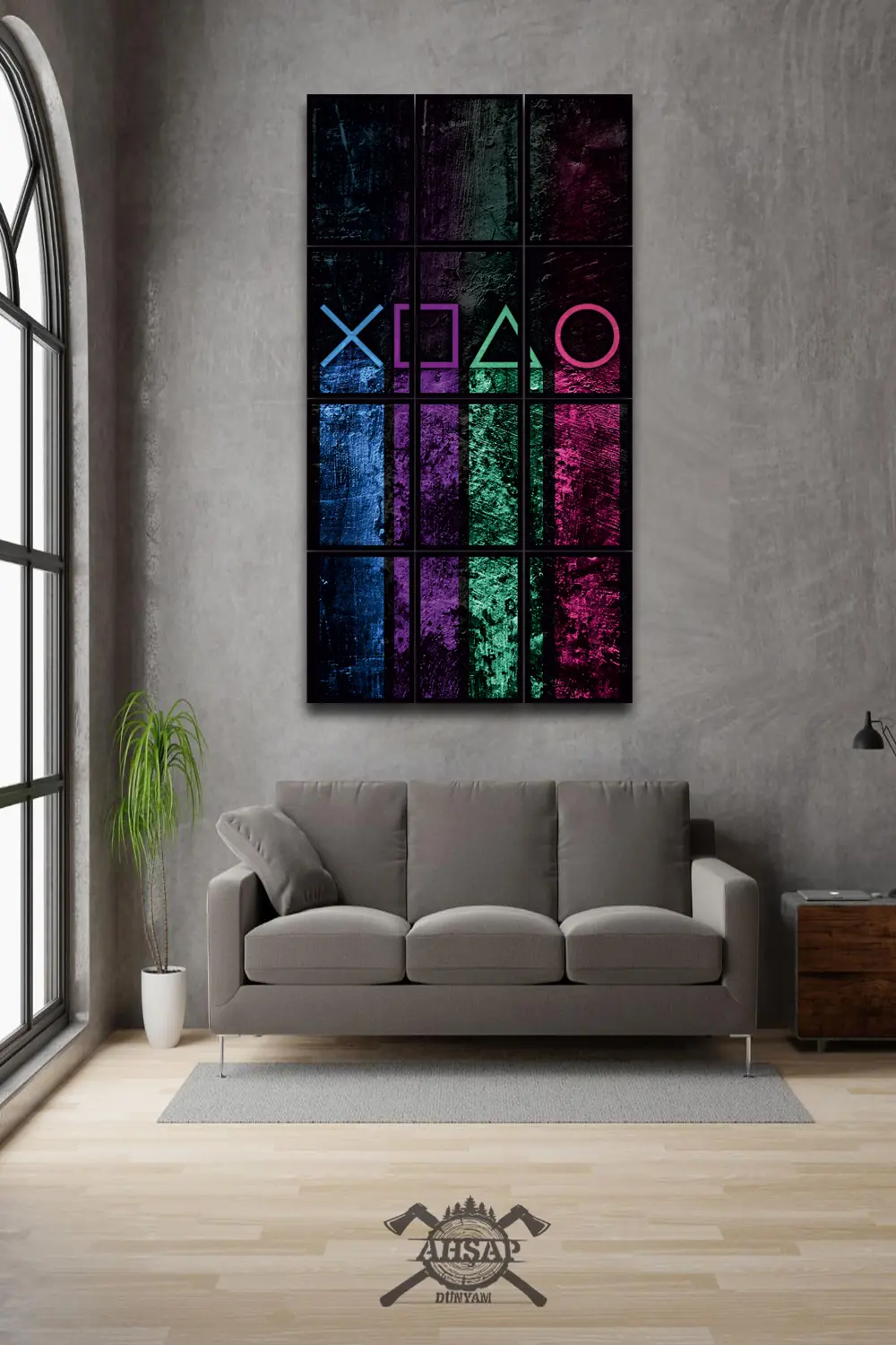 12 parça Game PLaystation Çerçeve Görünümlü Mdf tablo Duvar Süsü 