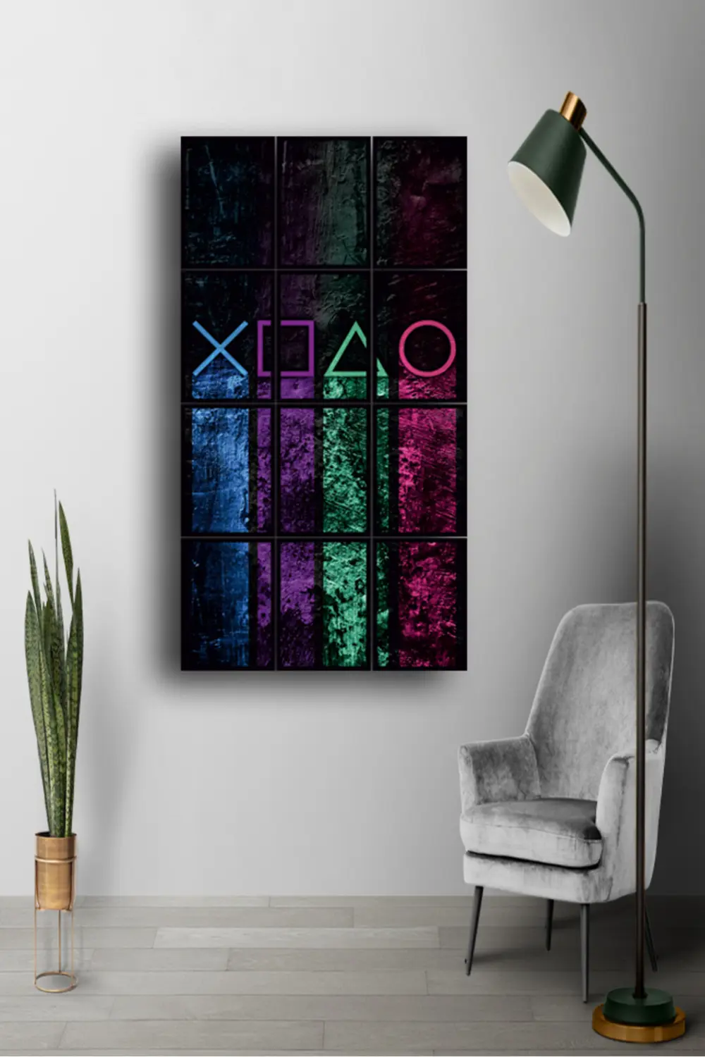 12 parça Game PLaystation Çerçeve Görünümlü Mdf tablo Duvar Süsü 