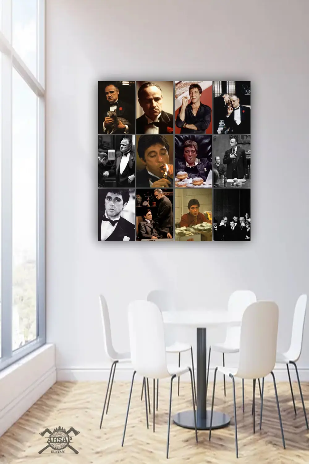 12 parça Godfather Resimleri Çerçeve Görünümlü Mdf tablo Duvar Sü