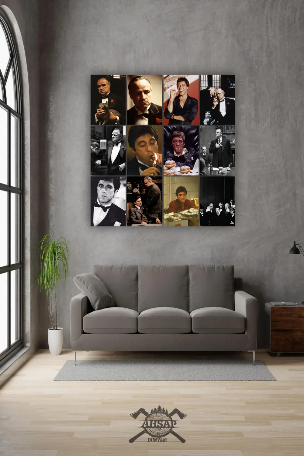 12 parça Godfather Resimleri Çerçeve Görünümlü Mdf tablo Duvar Sü