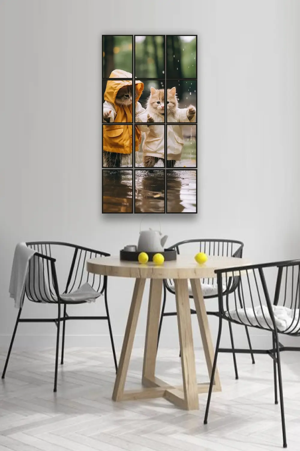 12 parça Güzel Kediler Çerçeve Görünümlü Mdf tablo Duvar Süsü Hed