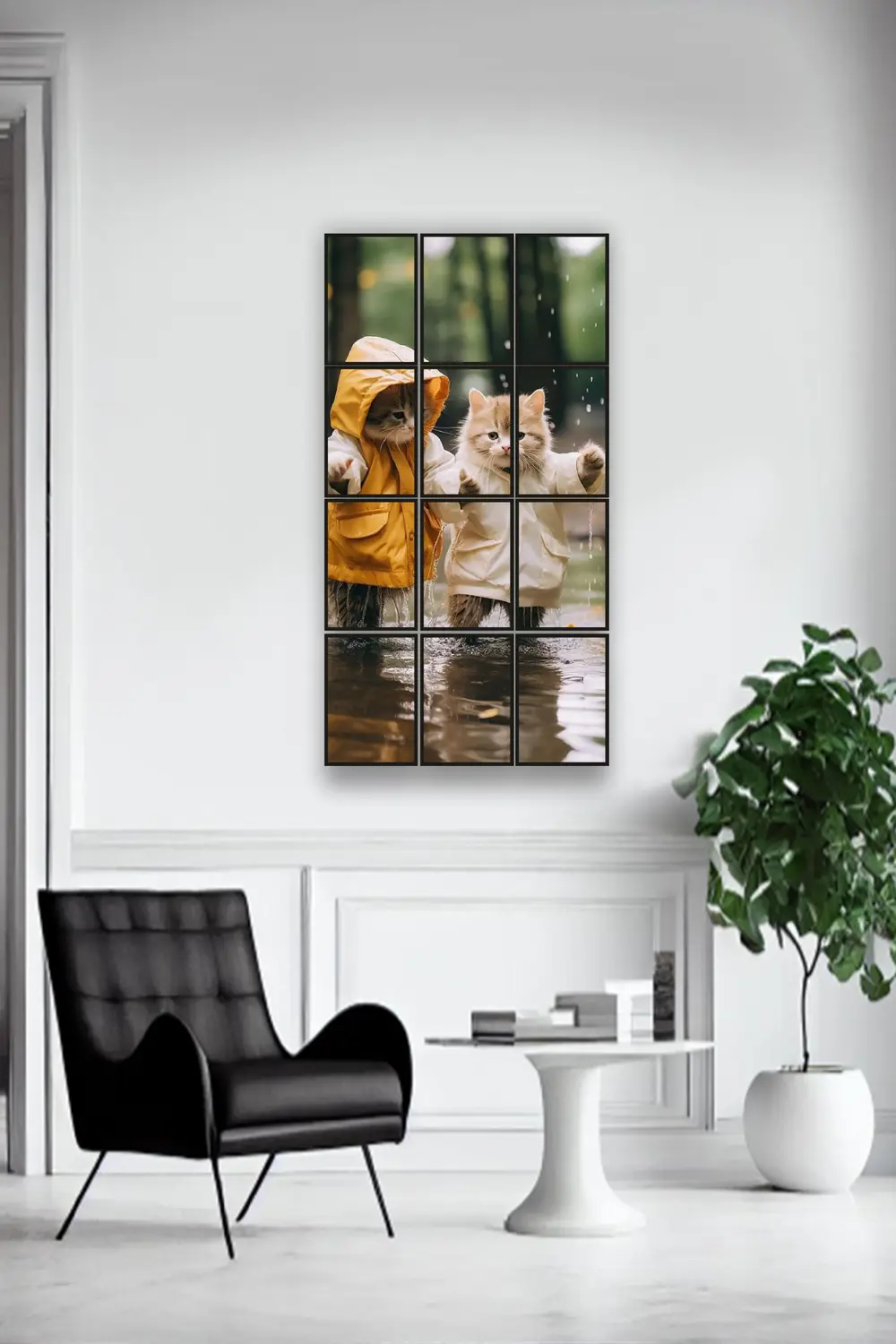 12 parça Güzel Kediler Çerçeve Görünümlü Mdf tablo Duvar Süsü Hed