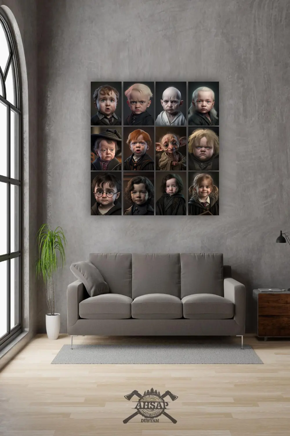 12 parça Harry Potter Resimleri Çerçeve Görünümlü Mdf tablo Duvar