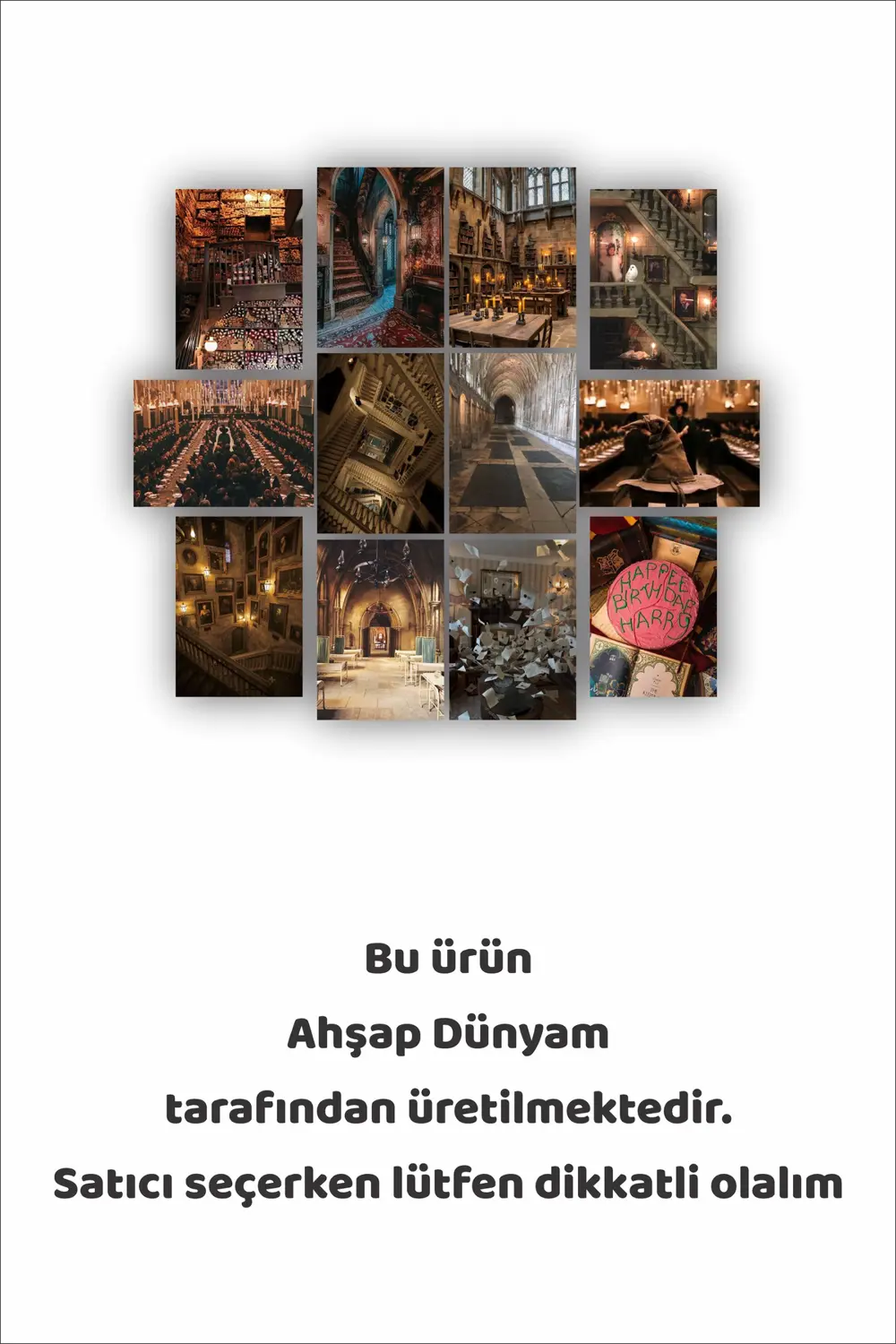 12 parça Harry Potter Resimleri Çerçeve Görünümlü Mdf tablo Duvar