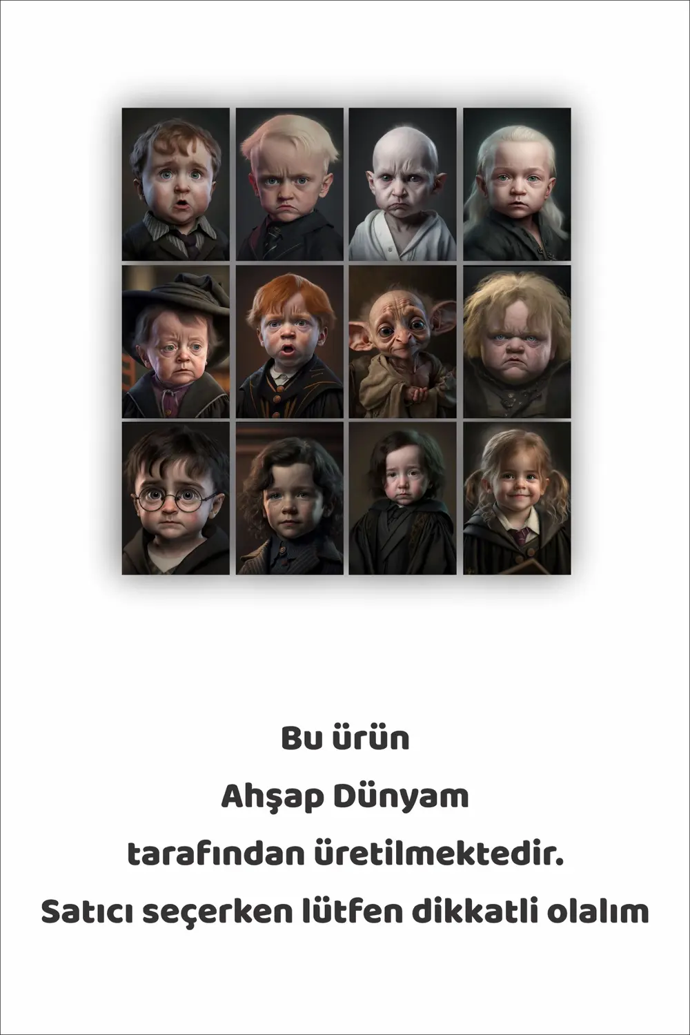12 parça Harry Potter Resimleri Çerçeve Görünümlü Mdf tablo Duvar