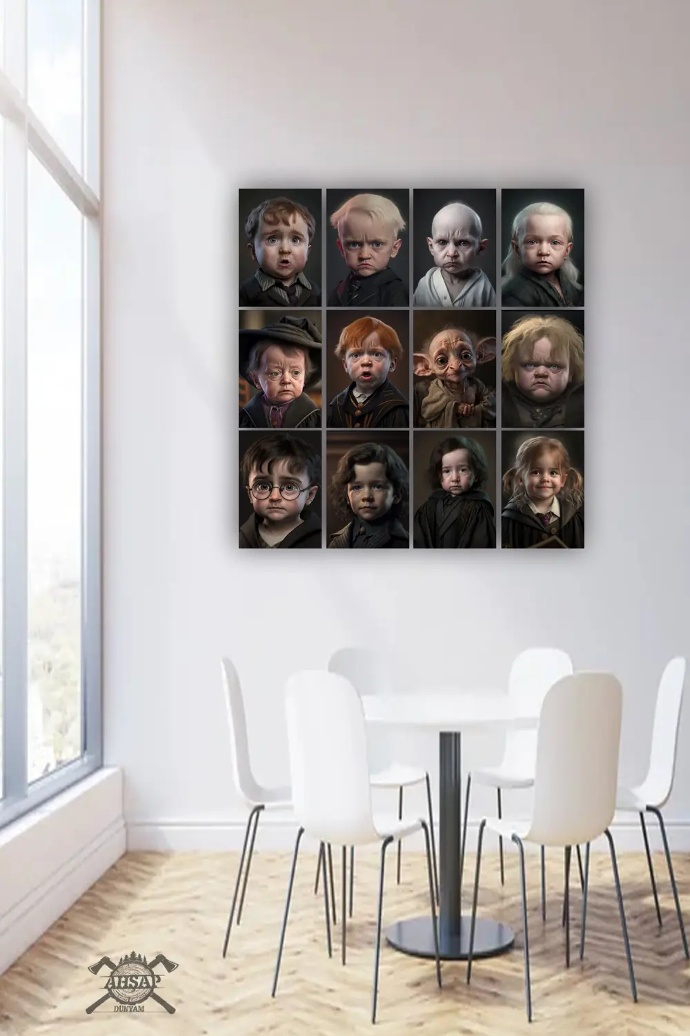 12 parça Harry Potter Resimleri Çerçeve Görünümlü Mdf tablo Duvar