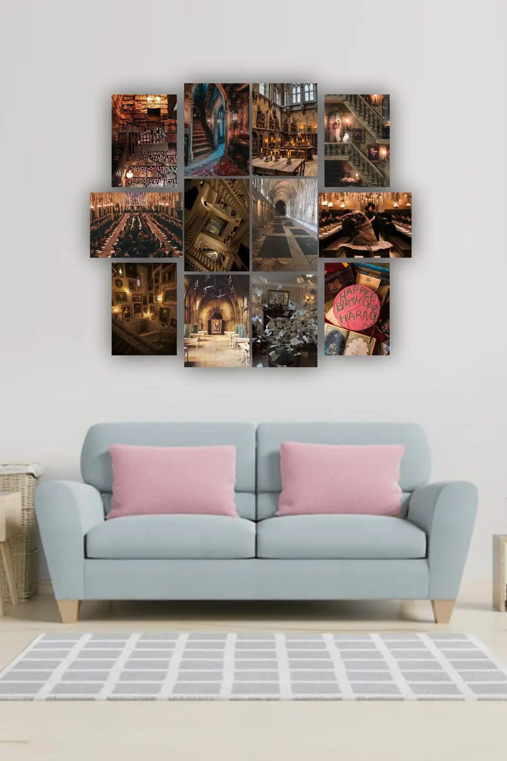 12 parça Harry Potter Resimleri Çerçeve Görünümlü Mdf tablo Duvar