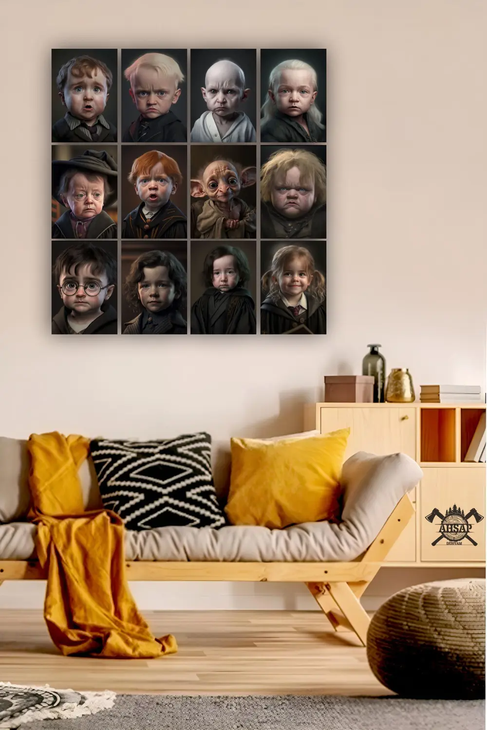 12 parça Harry Potter Resimleri Çerçeve Görünümlü Mdf tablo Duvar