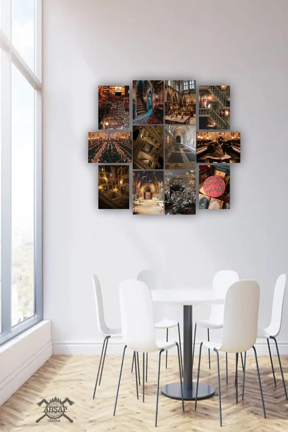 12 parça Harry Potter Resimleri Çerçeve Görünümlü Mdf tablo Duvar