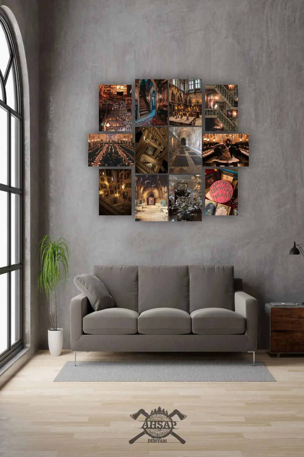 12 parça Harry Potter Resimleri Çerçeve Görünümlü Mdf tablo Duvar