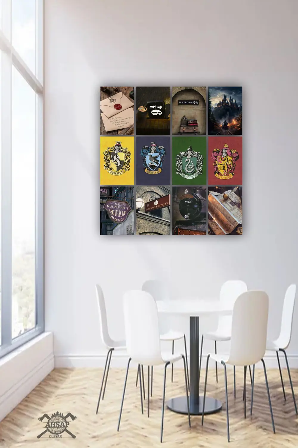 12 parça Harry Potter Resimleri Çerçeve Görünümlü Mdf tablo Duvar