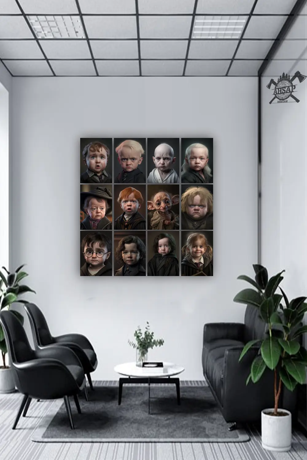 12 parça Harry Potter Resimleri Çerçeve Görünümlü Mdf tablo Duvar