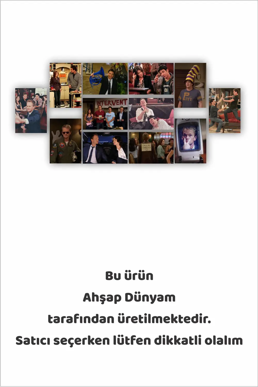 12 parça How I Met Your Mother Dizi Görsel Çerçeve Görünümlü Mdf 