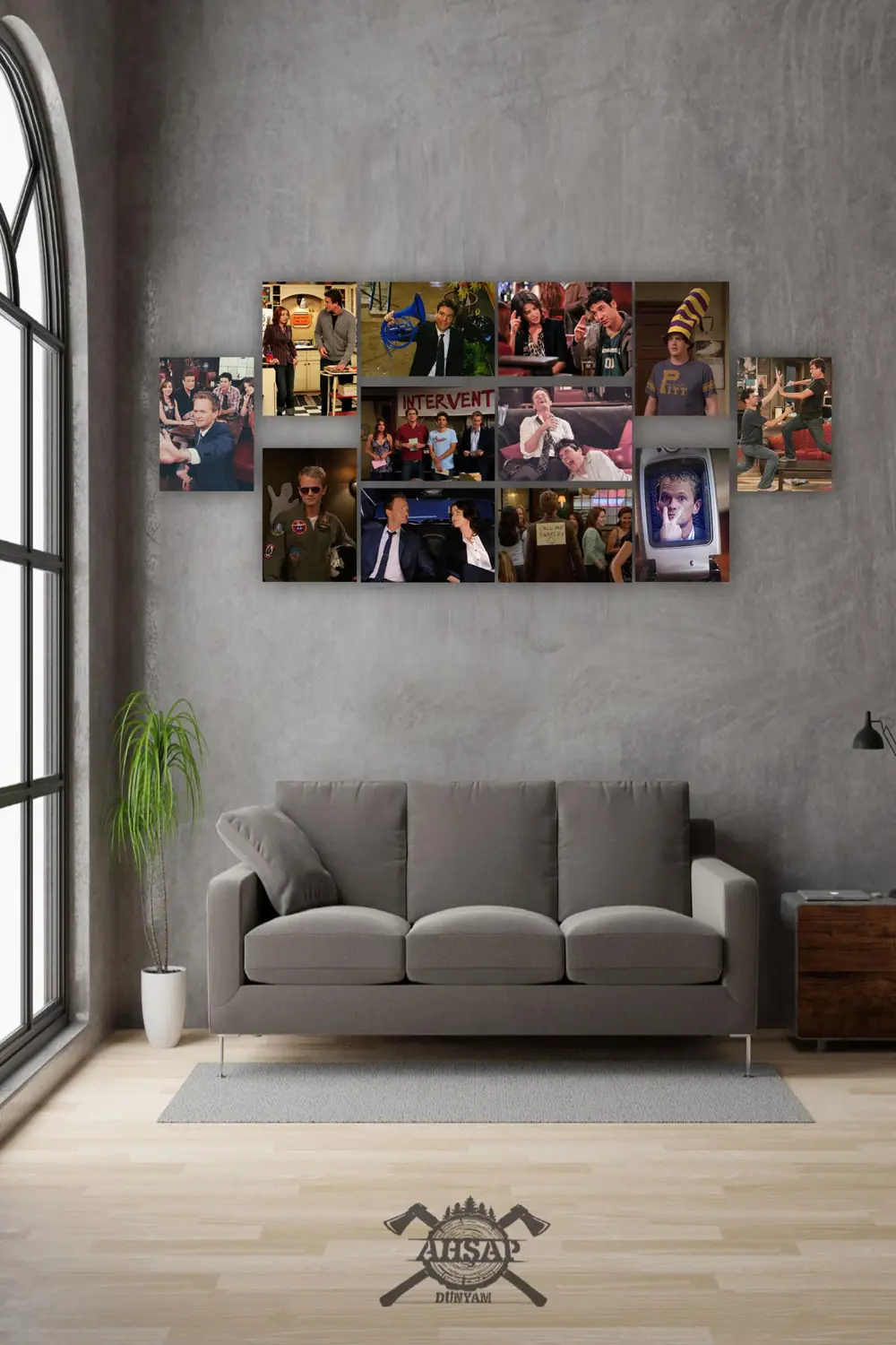 12 parça How I Met Your Mother Dizi Görsel Çerçeve Görünümlü Mdf 