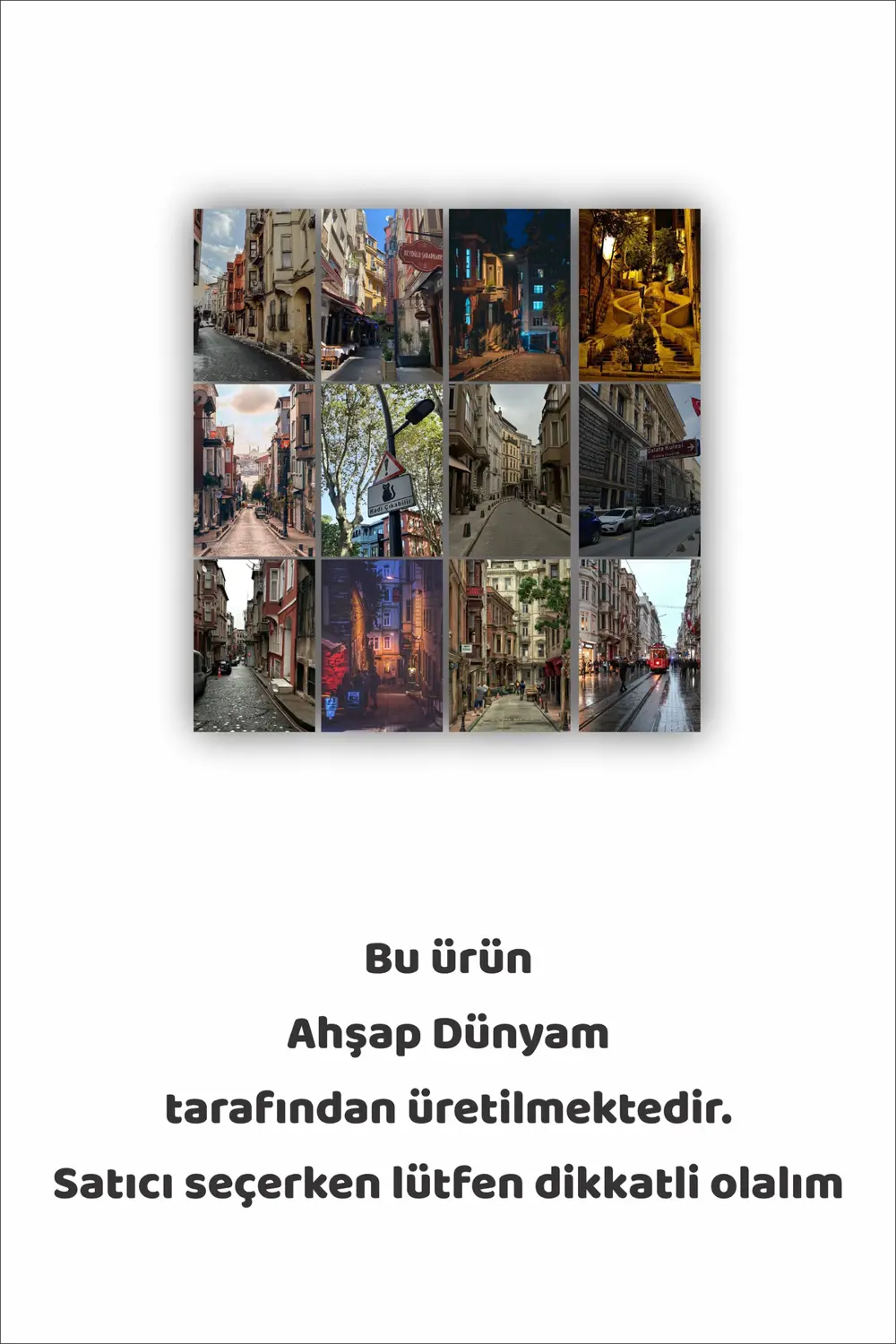 12 parça İstanbul Sokak Resimleri Çerçeve Görünümlü Mdf tablo Duv Fiyatı, Yorumları ve Özellikleri