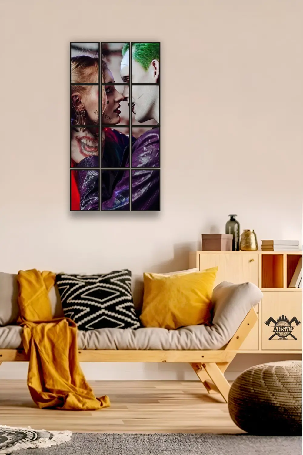 12 parça Joker Harley Quinn Aşk Çerçeve Görünümlü Mdf tablo Duvar