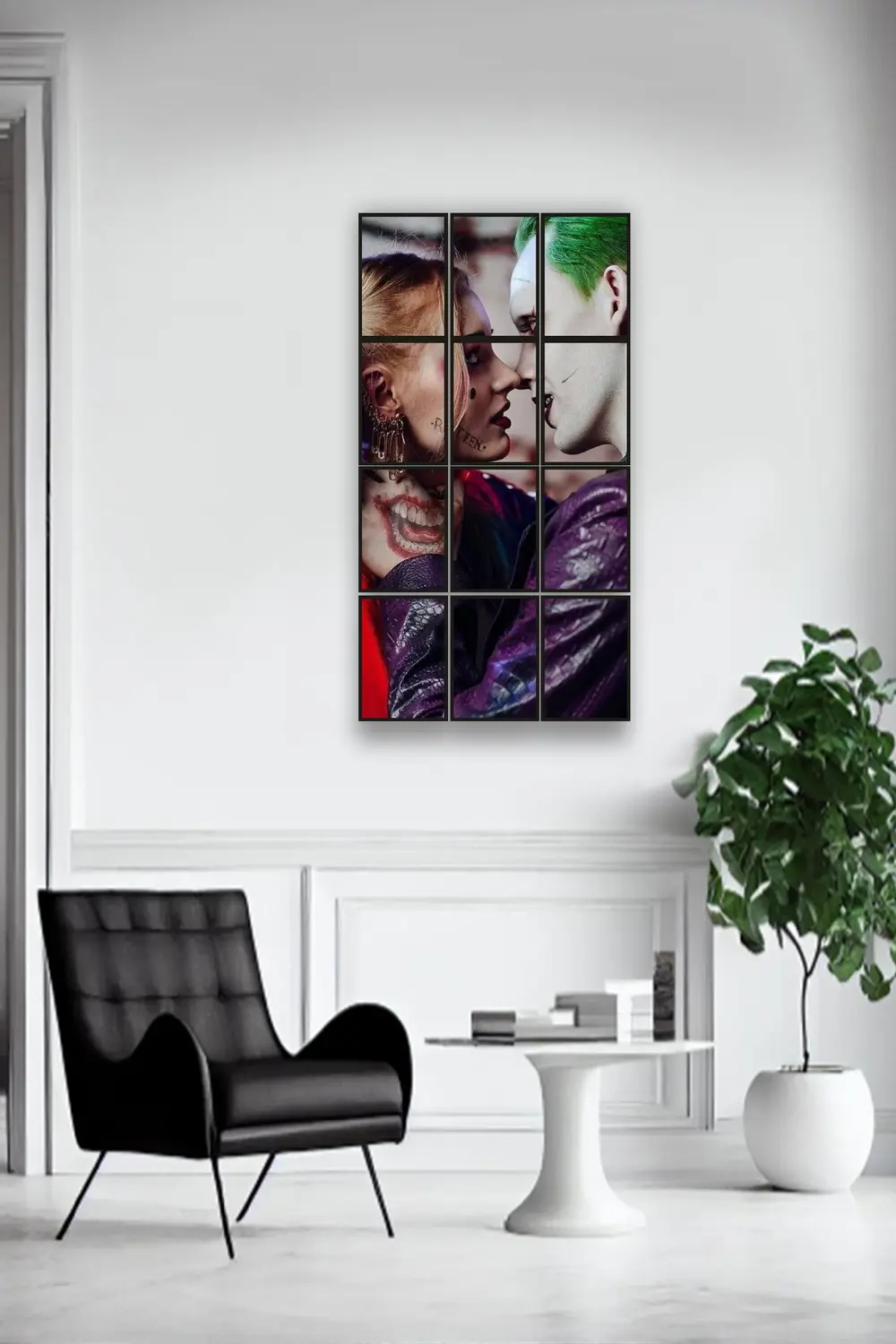 12 parça Joker Harley Quinn Aşk Çerçeve Görünümlü Mdf tablo Duvar