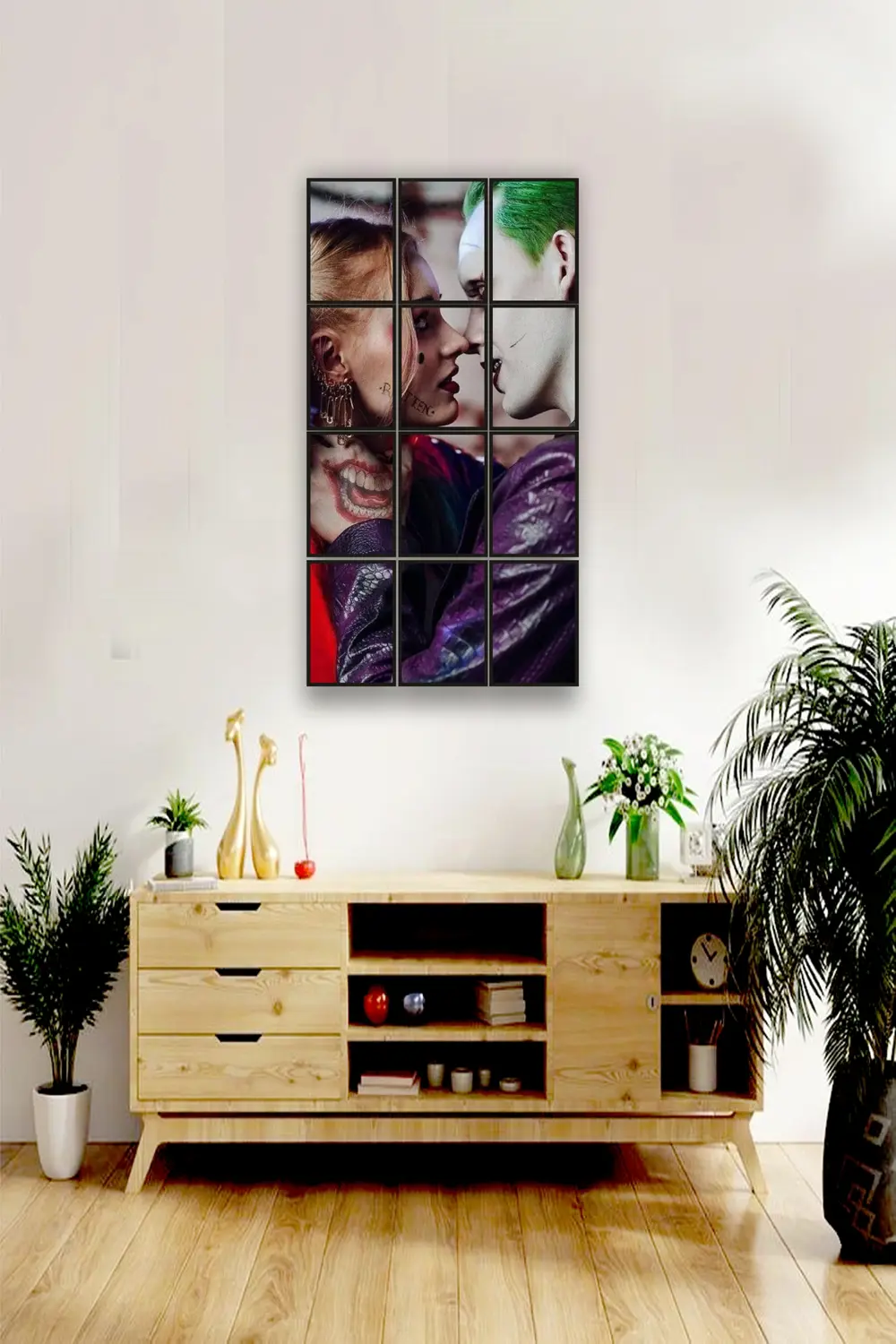 12 parça Joker Harley Quinn Aşk Çerçeve Görünümlü Mdf tablo Duvar