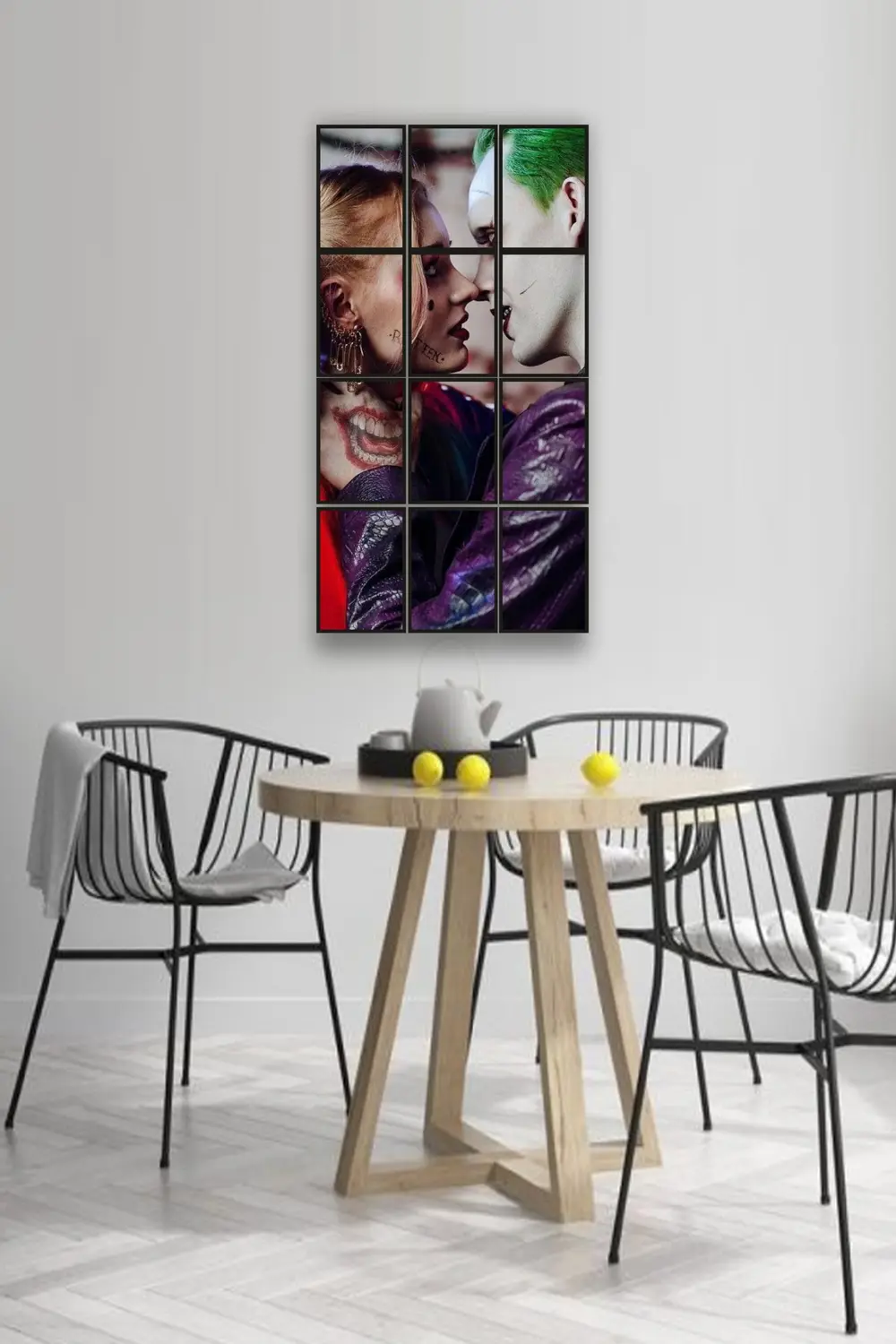 12 parça Joker Harley Quinn Aşk Çerçeve Görünümlü Mdf tablo Duvar