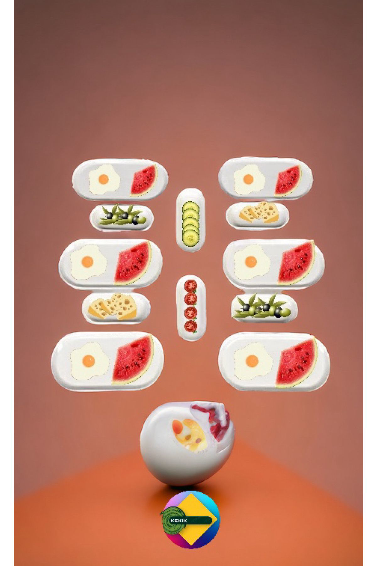 12 Parça Kahvaltılık Sunum Seti&tabağı