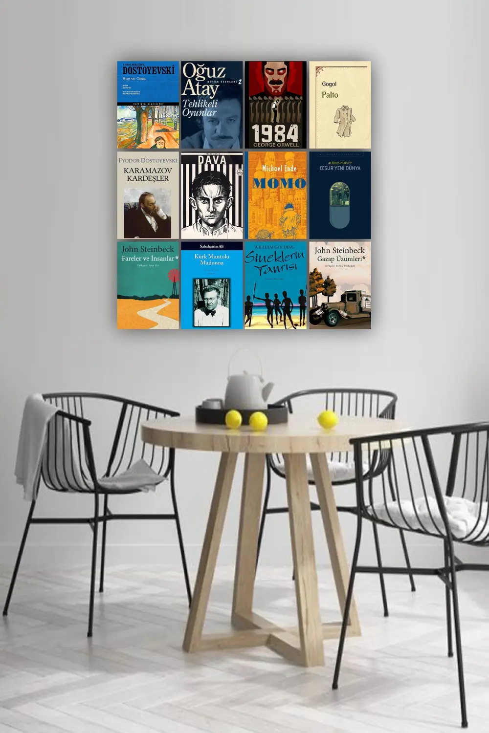 12 parça Kitap Kapakları Resimleri Çerçeve Görünümlü Mdf tablo Du