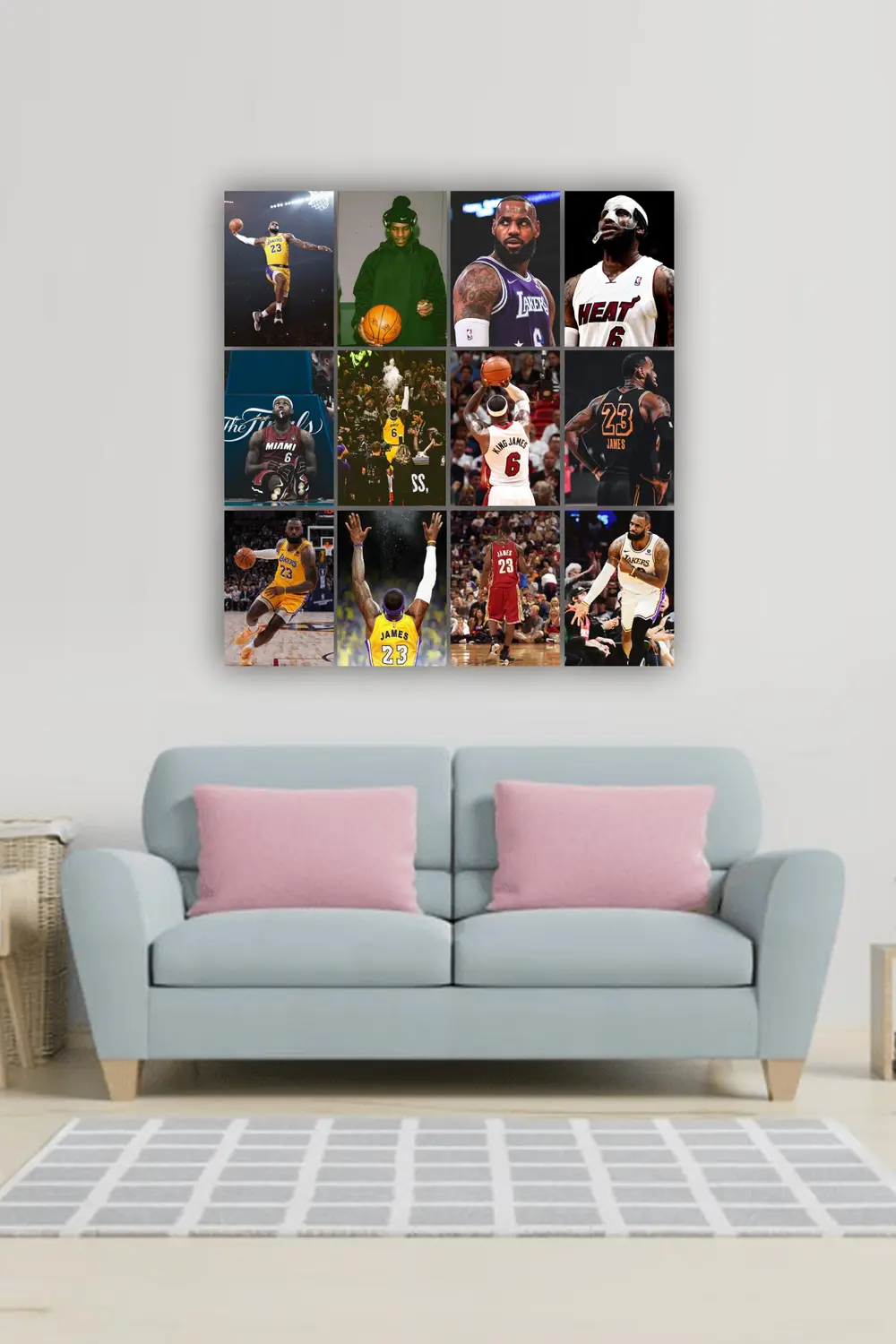 12 parça Lebron James Resimleri Çerçeve Görünümlü Mdf tablo Duvar